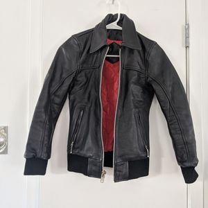 Genuine Leather Bomber Motorcycle Jacket